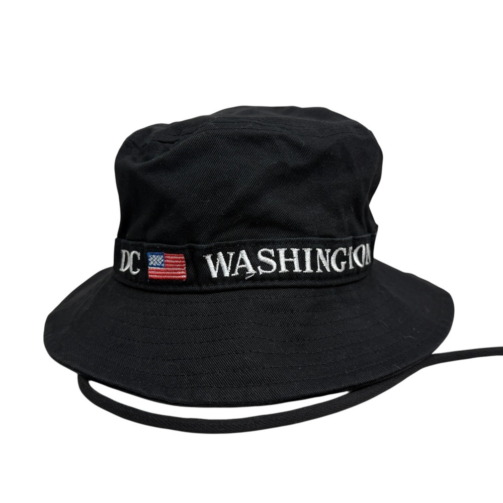 Washington DC Mens Bucket Hat DC One Adjustable Embroidered Black OSFA